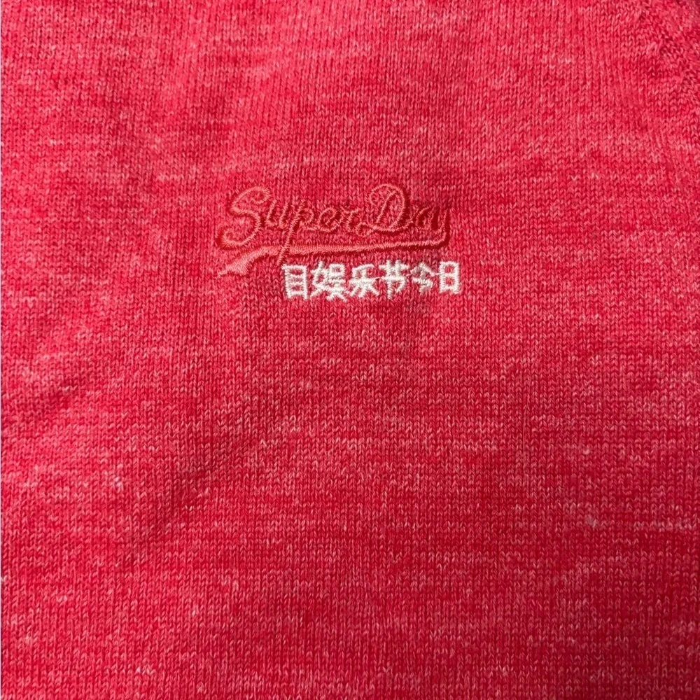 Superdry Orange Label Knit Crew Neck Mens Size Medium Red Long Sleeve Sweater